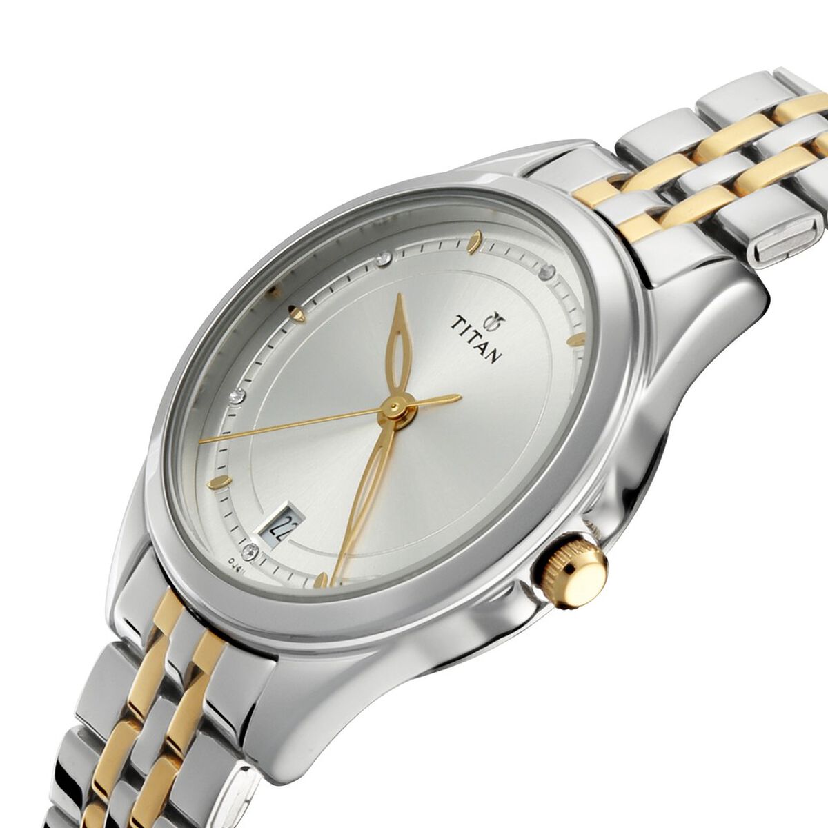 Titan Bandhan Quartz Analog with Day and Date Silver Dial Stainless Steel Strap Watch for Couple 3