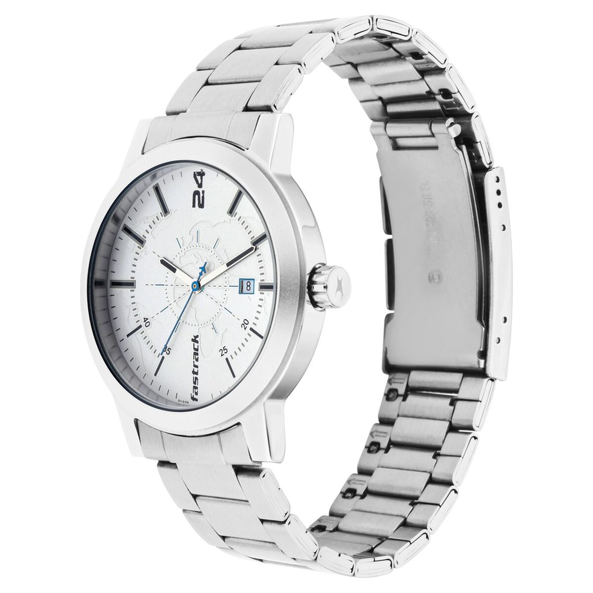 Fastrack Tripster Quartz Analog with Date White Dial Stainless Steel Strap Watch for Guys 4
