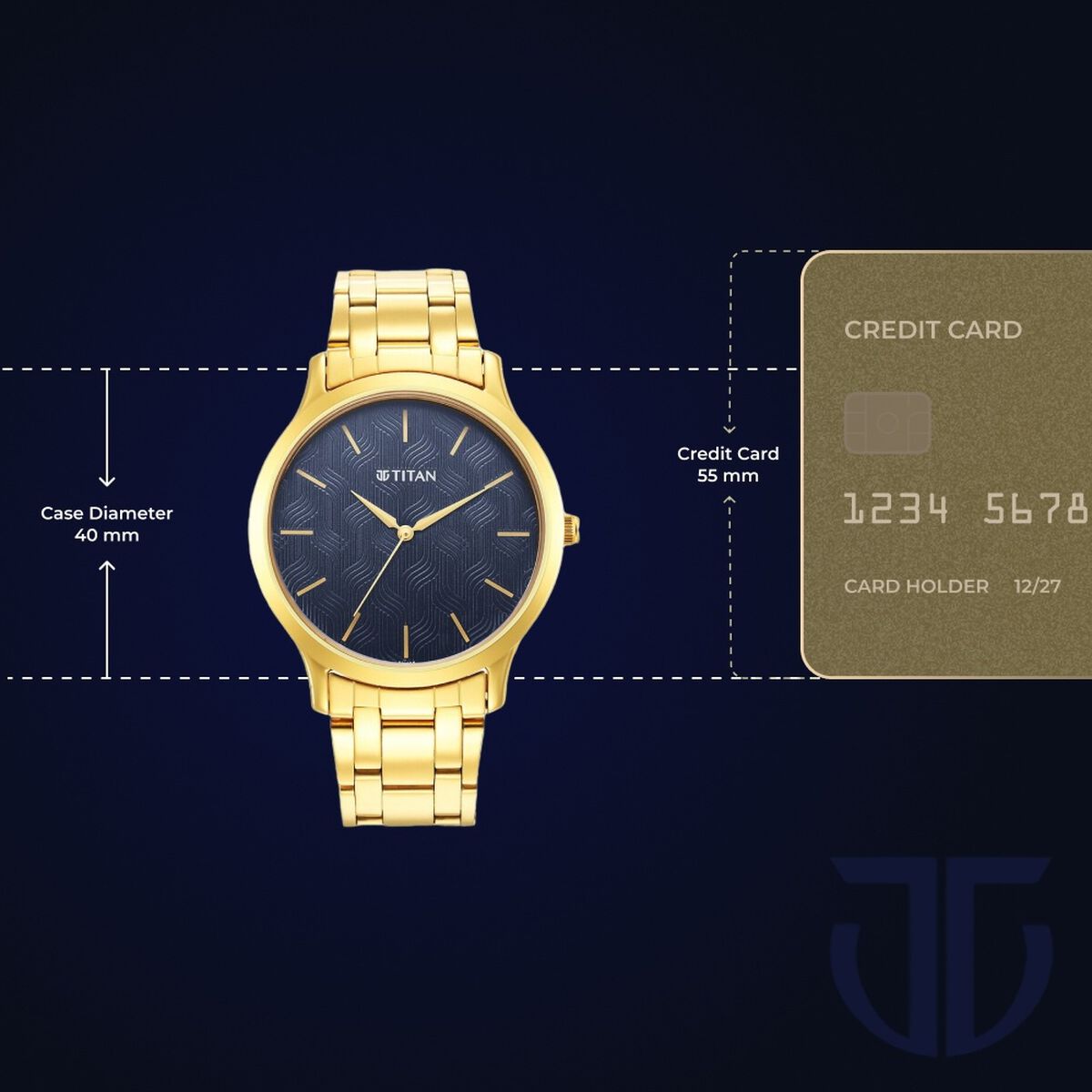Titan Karishma Radiance Blue Dial Analog Stainless Steel Strap watch for Men 3