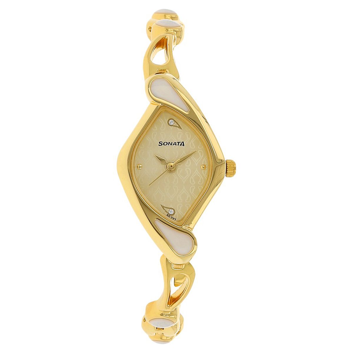 Sonata Quartz Analog Champagne Dial Metal Strap Watch for Women 1