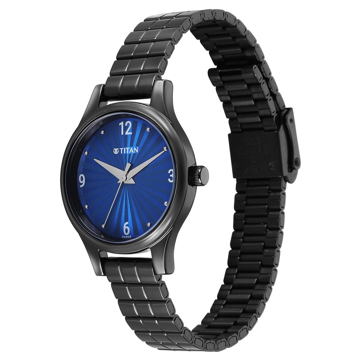 Titan Karishma Quartz Analog Blue Dial Black Stainless Steel Strap Watch For Women 3