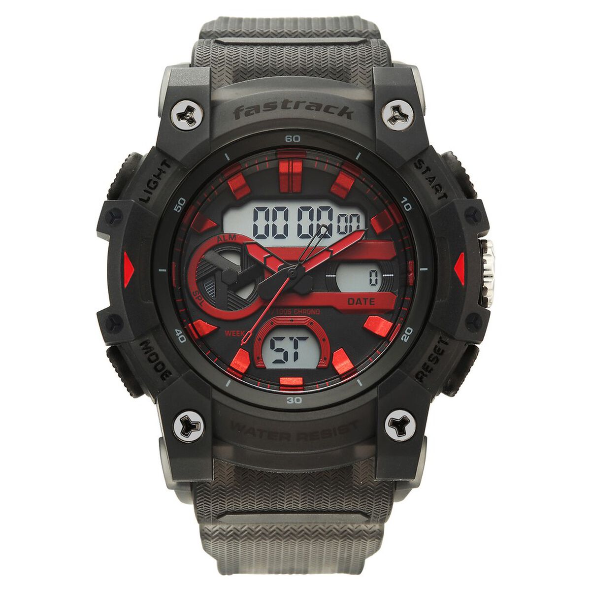 Fastrack StreetStyle Quartz Analog Digital Black Dial Black Polyether Strap Watch For Guys 1