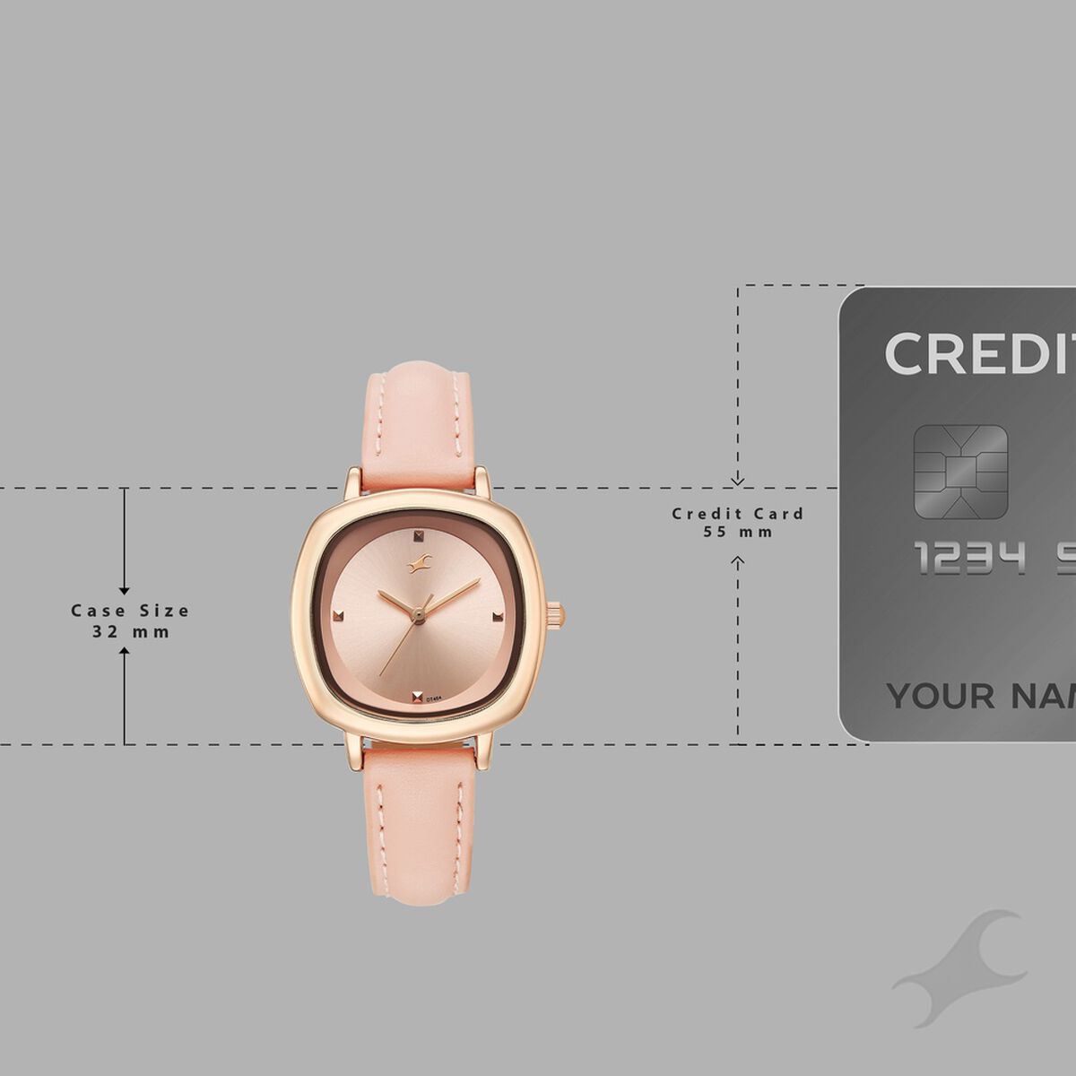 Fastrack Stunners Quartz Analog Rose Gold Dial Rose Gold Leather Strap Watch For Girls 4