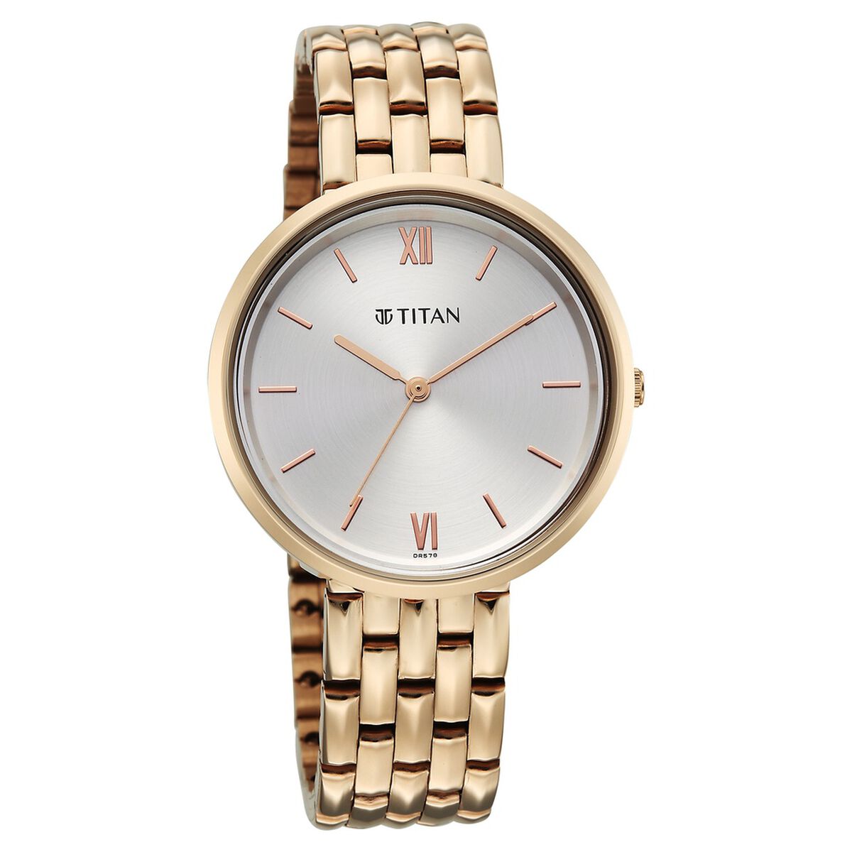 Titan Neo Quartz Analog White Dial Rose Gold Metal Strap Watch For Women 2