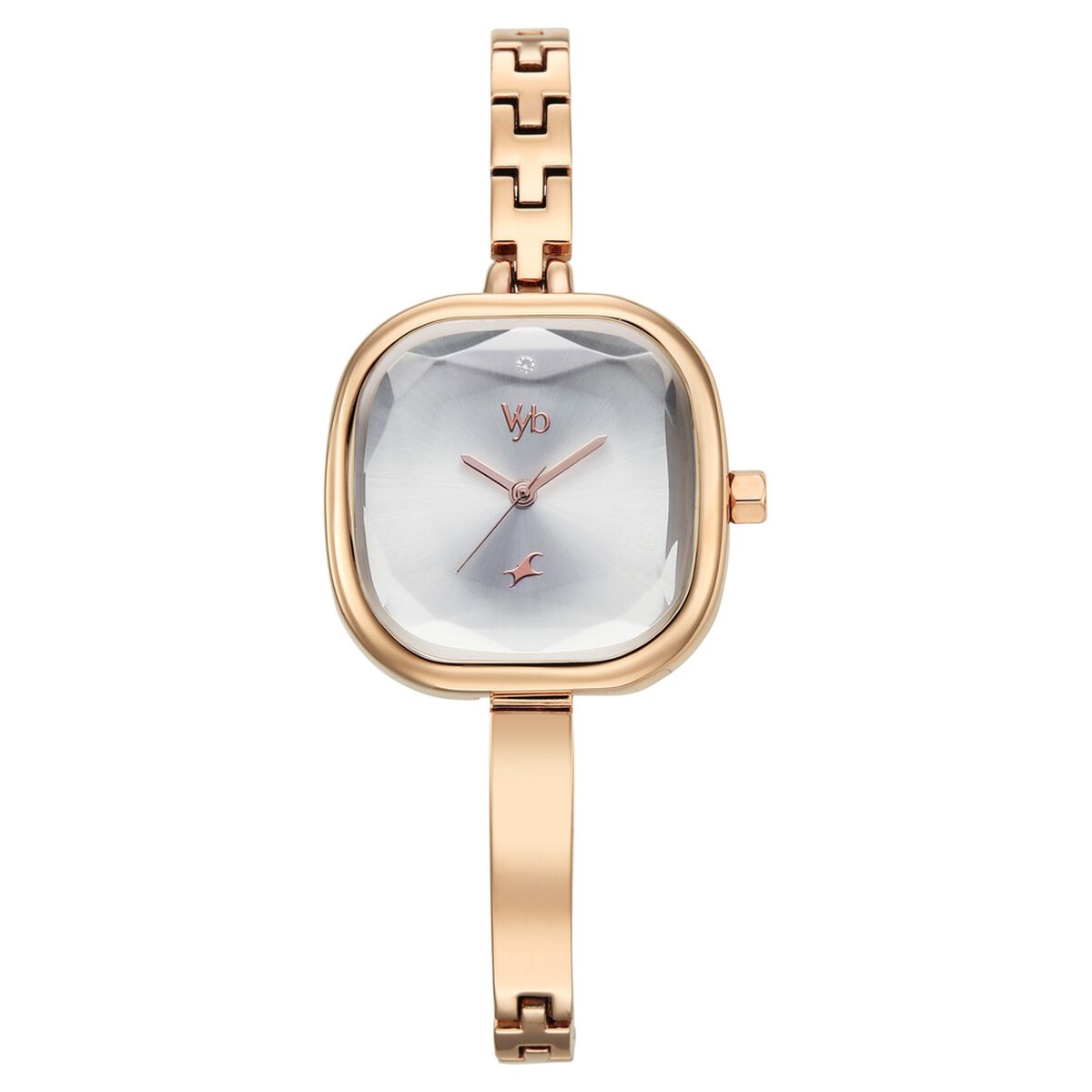Vyb Aurora By Fastrack Quartz Analog Silver Dial Rose Gold Metal Strap Watch For Girls 1