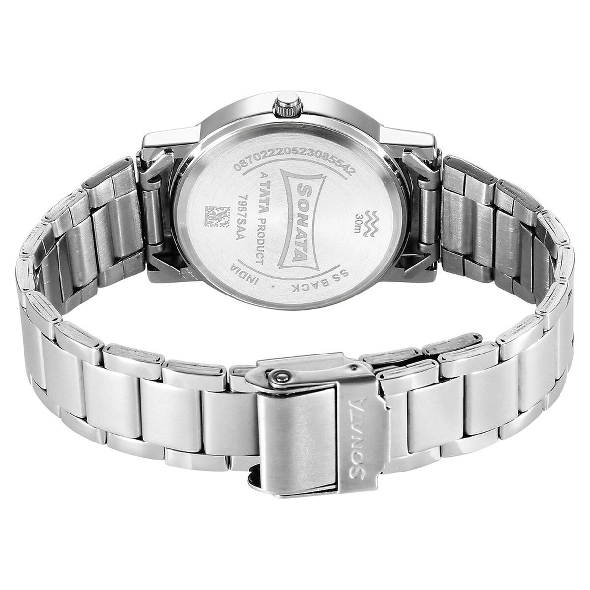 Sonata Classic Quartz Analog Black Dial Silver Stainless Steel Strap Watch for Men 4