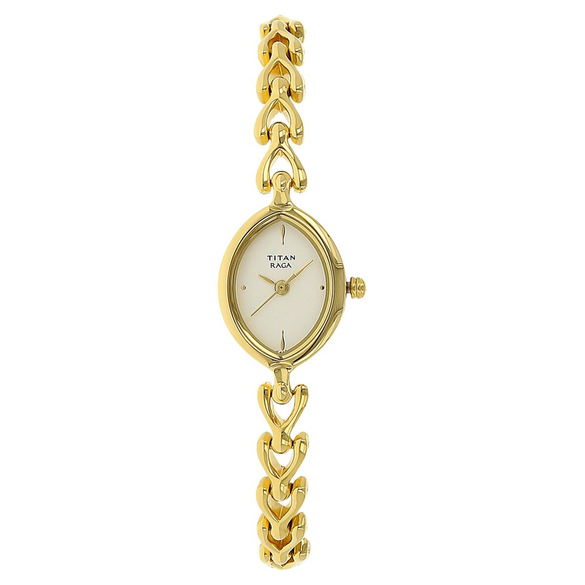 Titan Raga White Dial Women Watch With Metal Strap 1
