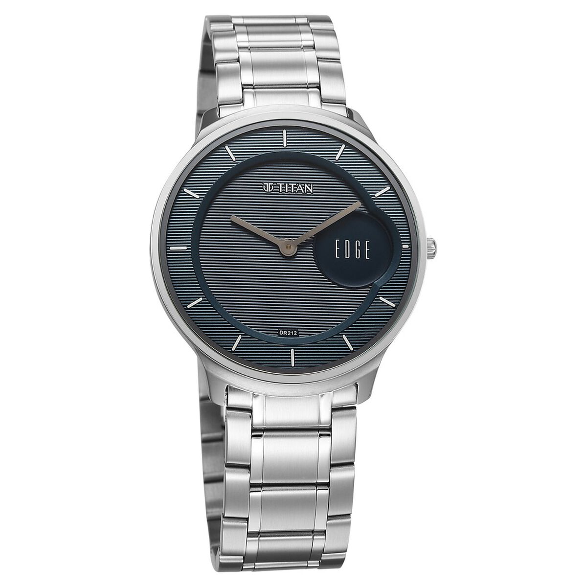 Titan Edge Murals Quartz Analog Blue Dial Stainless Steel Strap Watch For Men 2