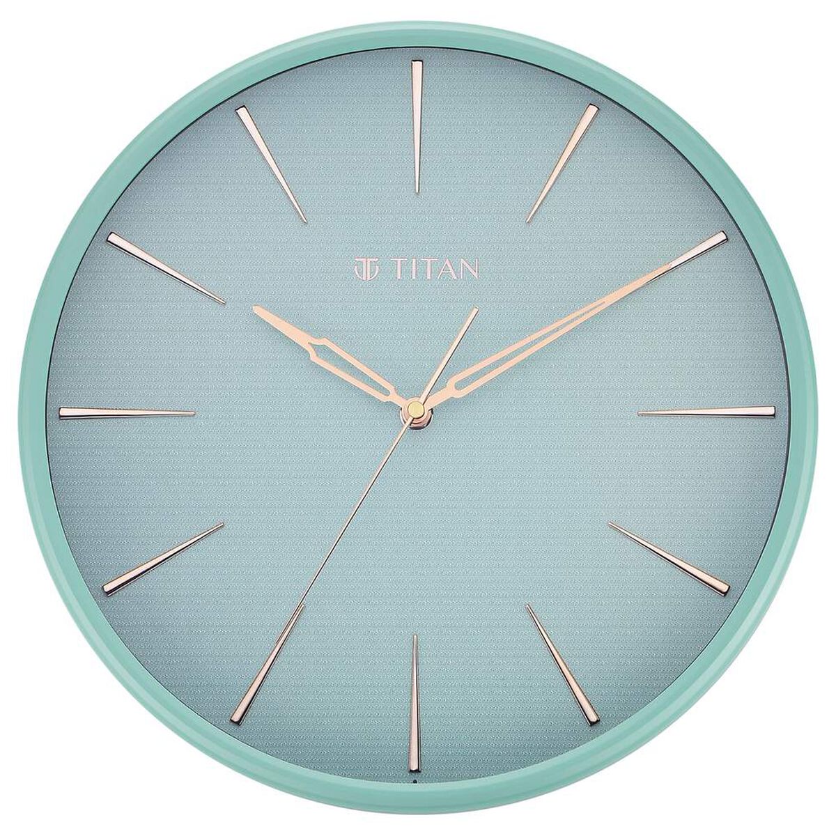Titan Contemporary Peacock Green Wall Clock in a Matte Finish with a Textured Dial 32.5 x 32.5 cm (Medium) 2