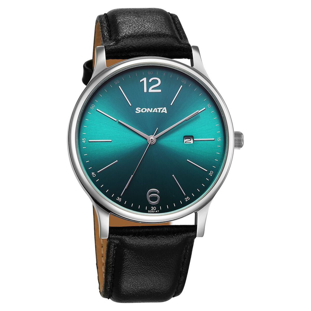 Sonata Aspire Quartz Analog with Date Green Dial Leather Strap Watch For Men 1