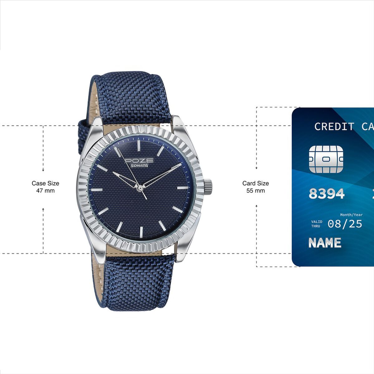 Poze By Sonata Quartz Analog Blue Dial Blue Nylon Strap Watch For Men 4