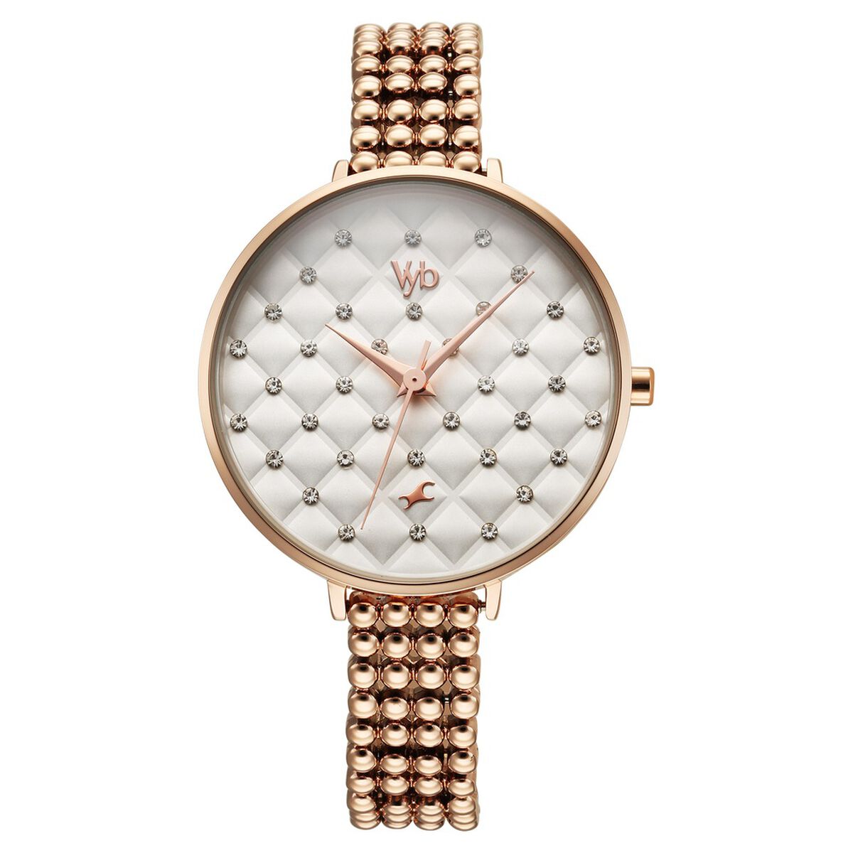 Vyb Iconique By Fastrack Quartz Analog White Dial Metal Strap Watch For Girls 3