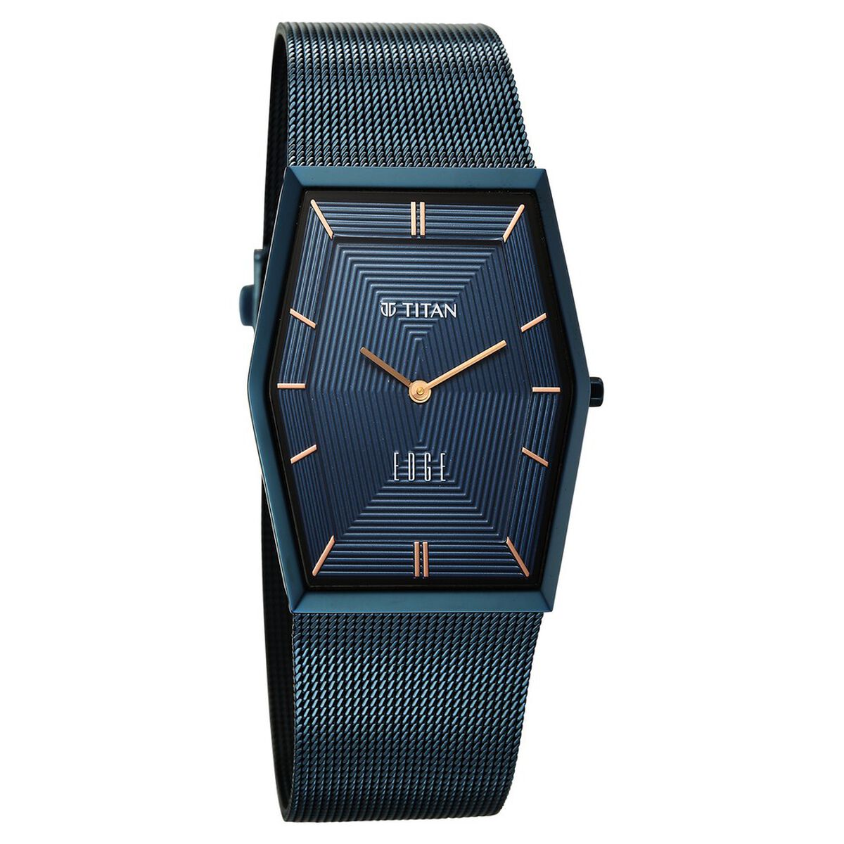 Titan Edge Whimsey Quartz Analog Blue Dial Blue Stainless Steel Strap Watch For Men 2