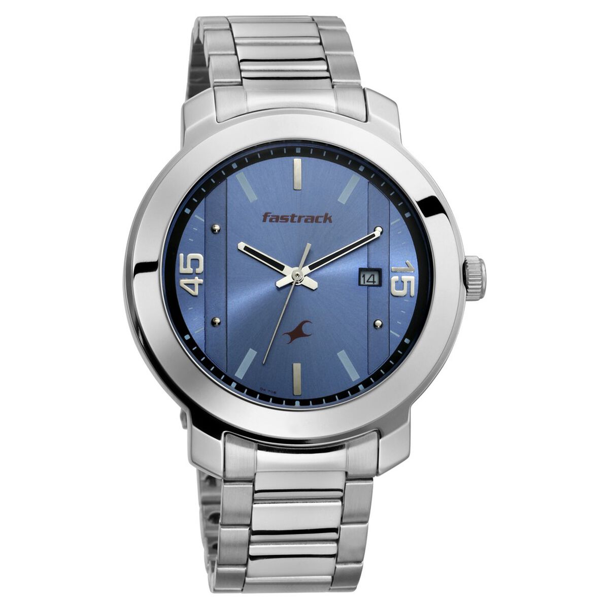 Fastrack Bare Basics Quartz Analog with Date Blue Dial Stainless Steel Strap Watch for Guys 2