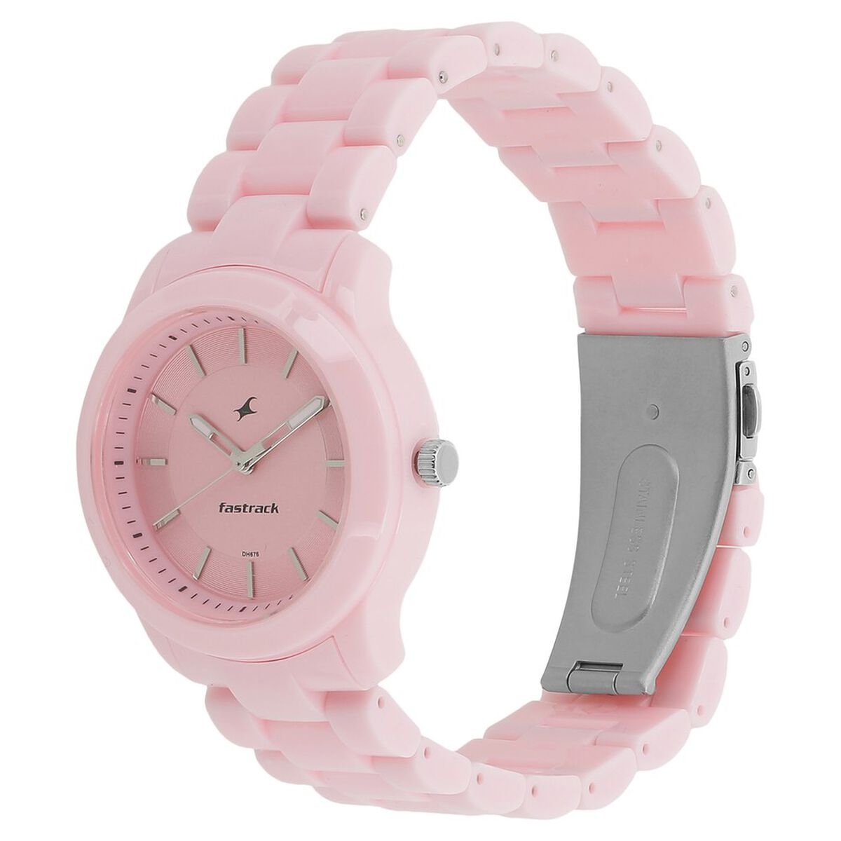 Fastrack Trendies Quartz Analog Pink Dial Plastic Strap Watch for Girls 2