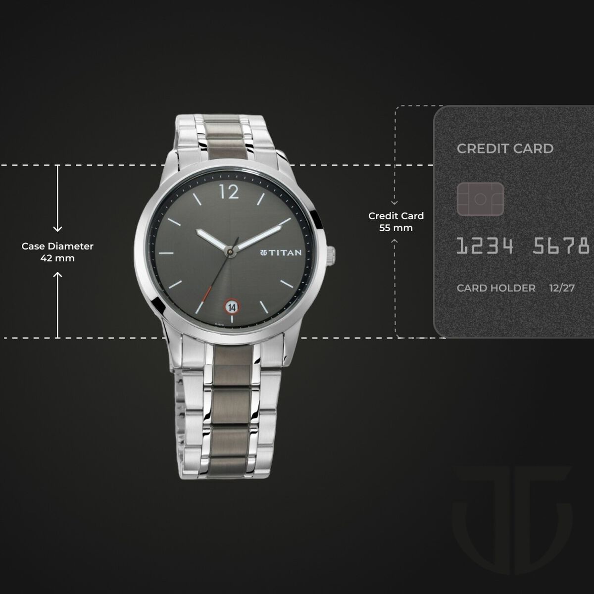 Titan Men's Timeless Style Watch: Refined Anthra Dial and Metal Strap 3