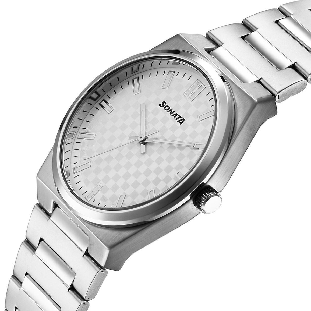 Sonata Festive Quartz Analog Silver Dial Metal Strap Watch For Men 3