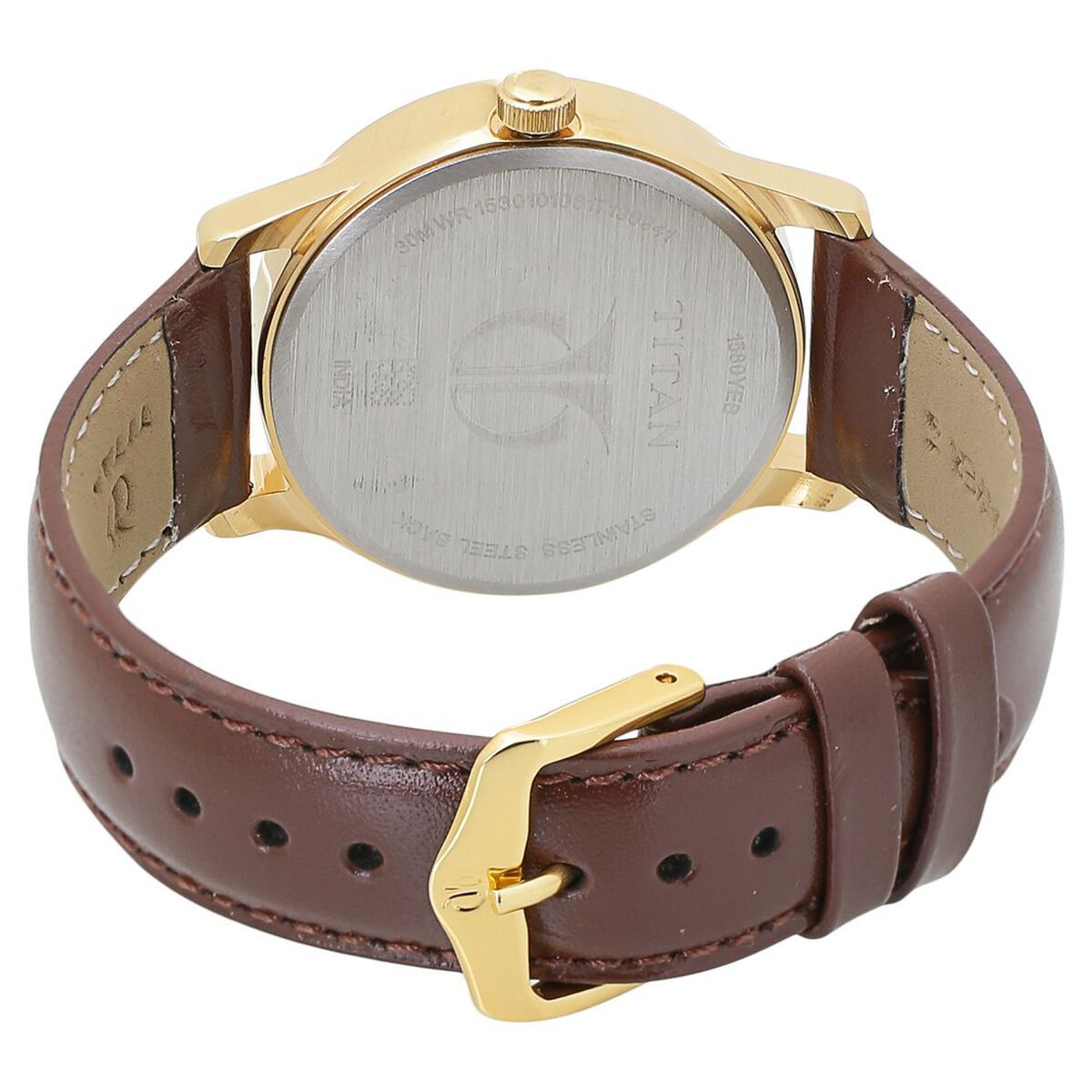 Titan Champagne Dial Analog with Day and Date Leather Strap watch for Men 4