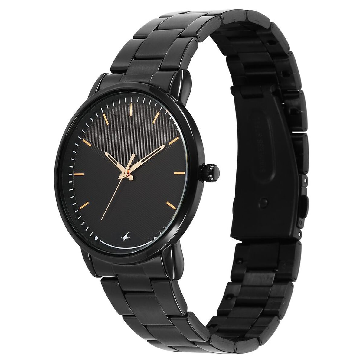 Fastrack Stunners Quartz Analog Black Dial Brown Stainless Steel Strap Watch For Guys 3
