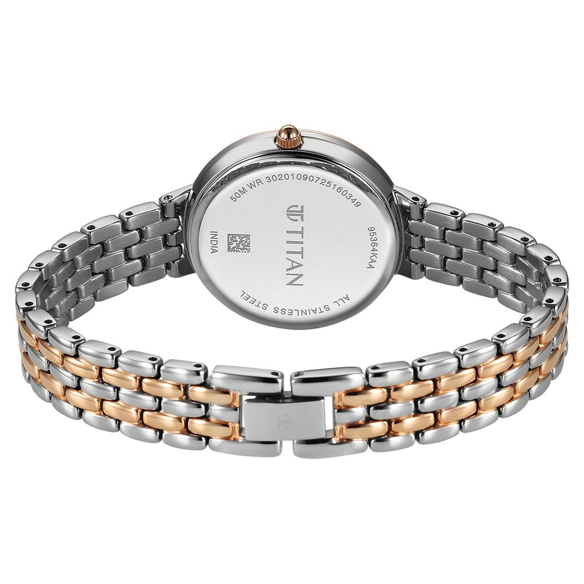 Titan Eminence Quartz Analog White Dial Two Toned Strap Watch For Women 5