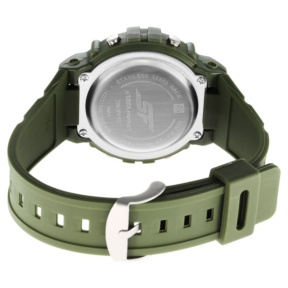 Sonata Digital Dial Green Plastic Strap Watch for Men 4