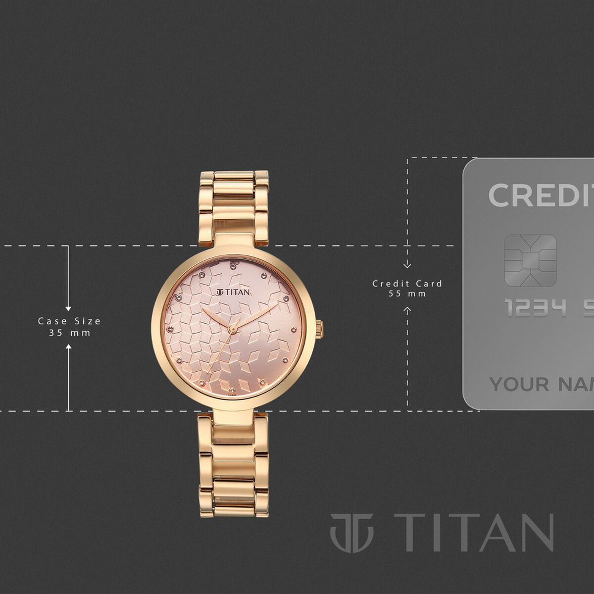 Titan Purple Superheads Quartz Analog Rose Gold Dial Rose Gold Stainless Steel Strap Watch For Women 4
