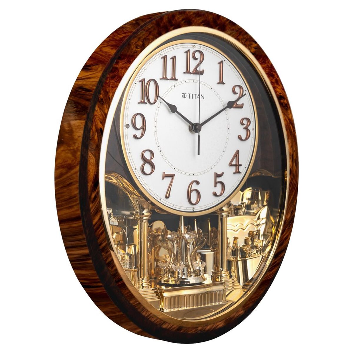 Titan Mantle - Decorative Rotating Pendulum Wall Clock With Chime 3