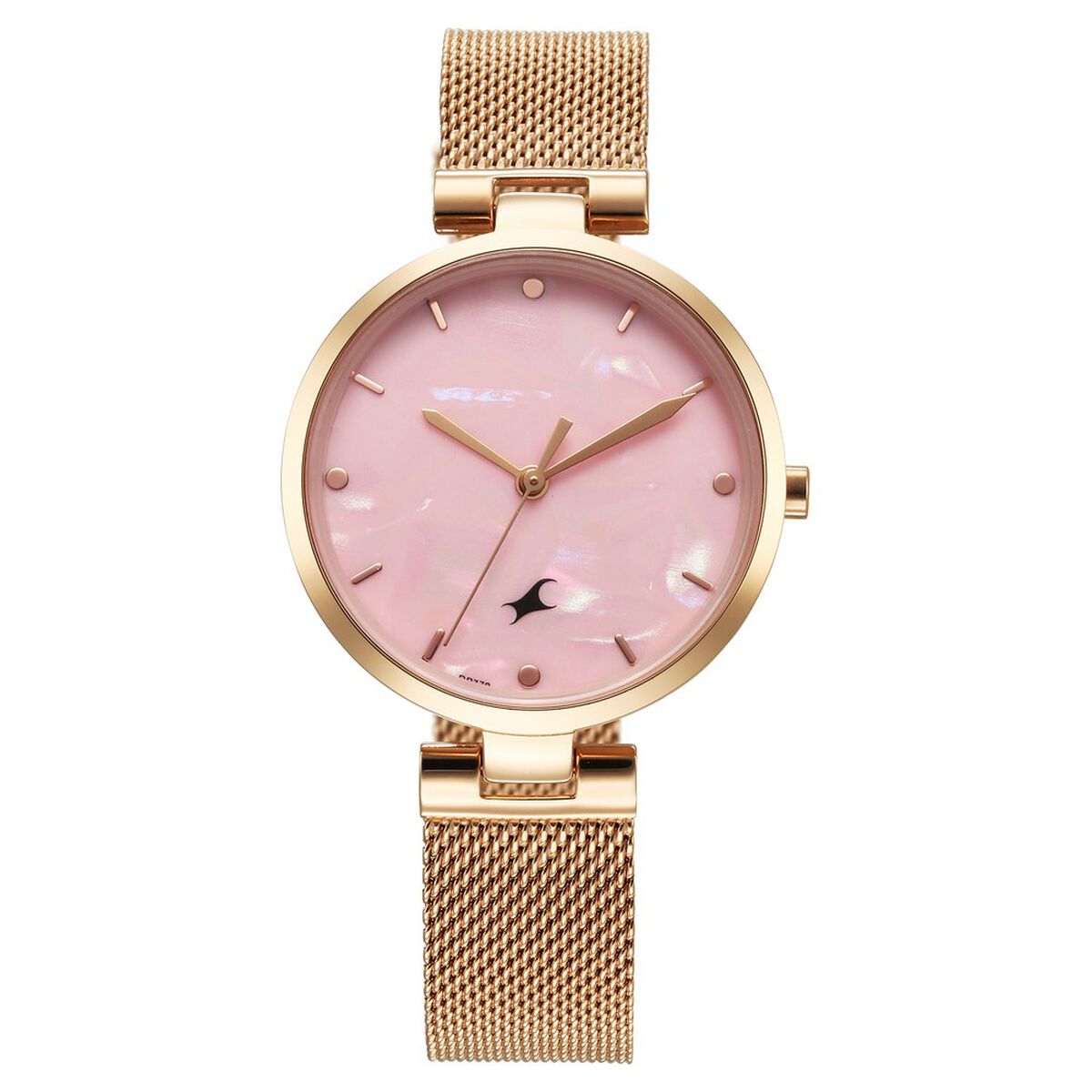 Fastrack Stunners X Quartz Analog Pink Mother Of Pearl Dial Stainless Steel Strap Watch For Girls 1