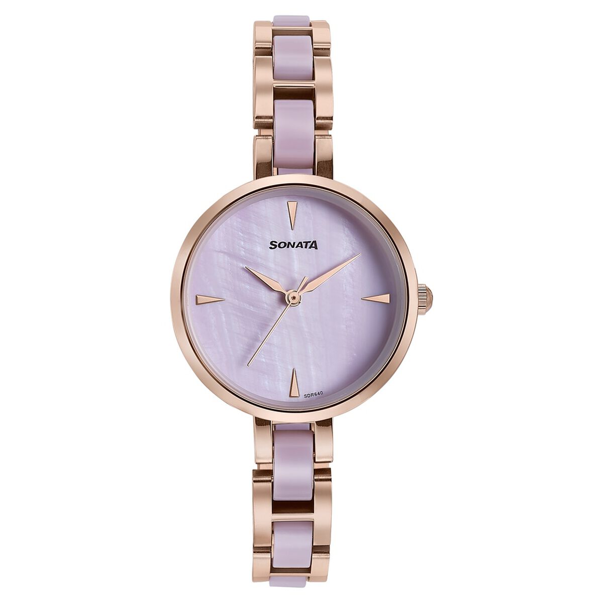 Sonata Wedding Edit Quartz Analog Purple Dial Stainless Steel With Acetate Strap Watch For Women 2