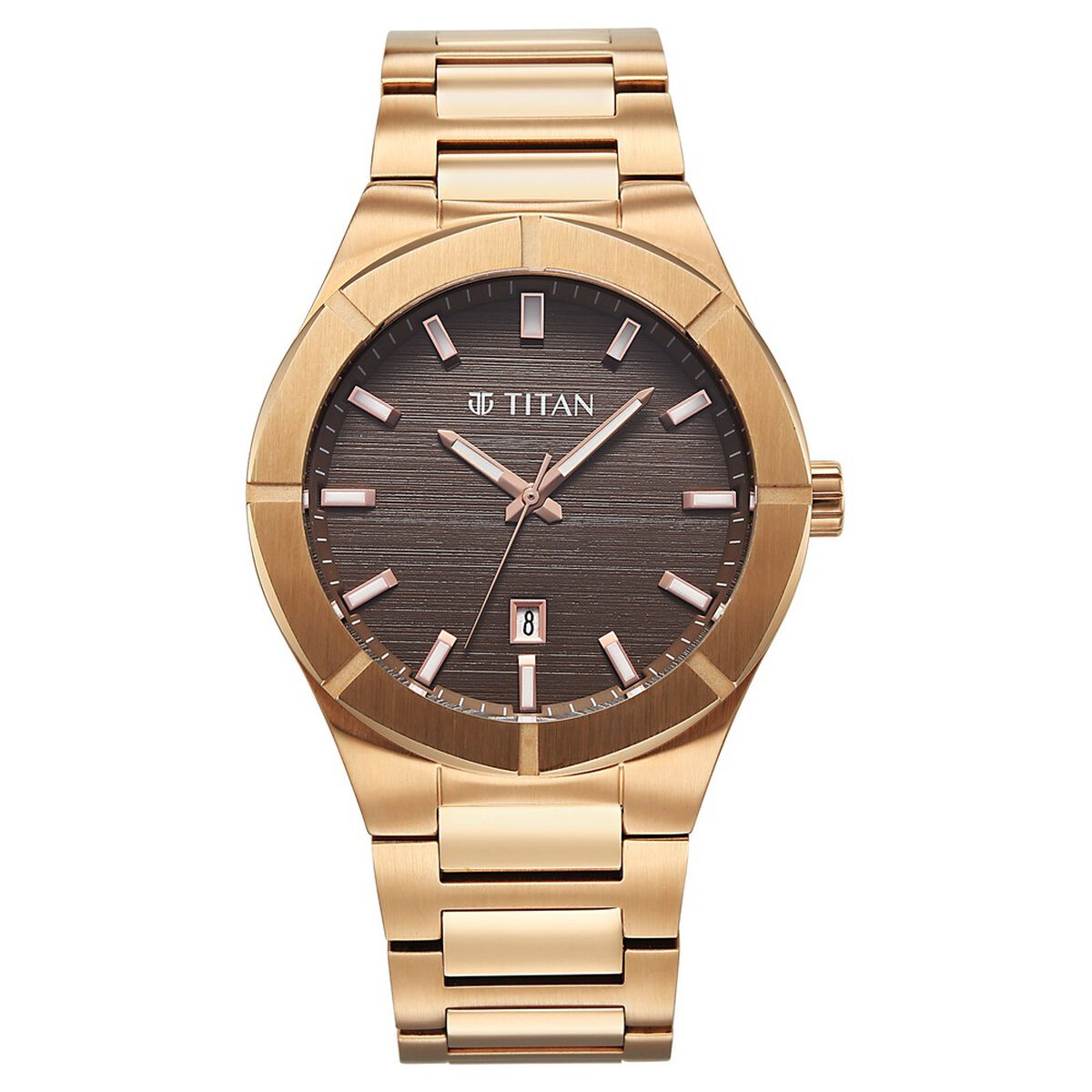 Titan Regalia Marque Analog with Brown Dial Rose Gold Strap Watch for Men 1