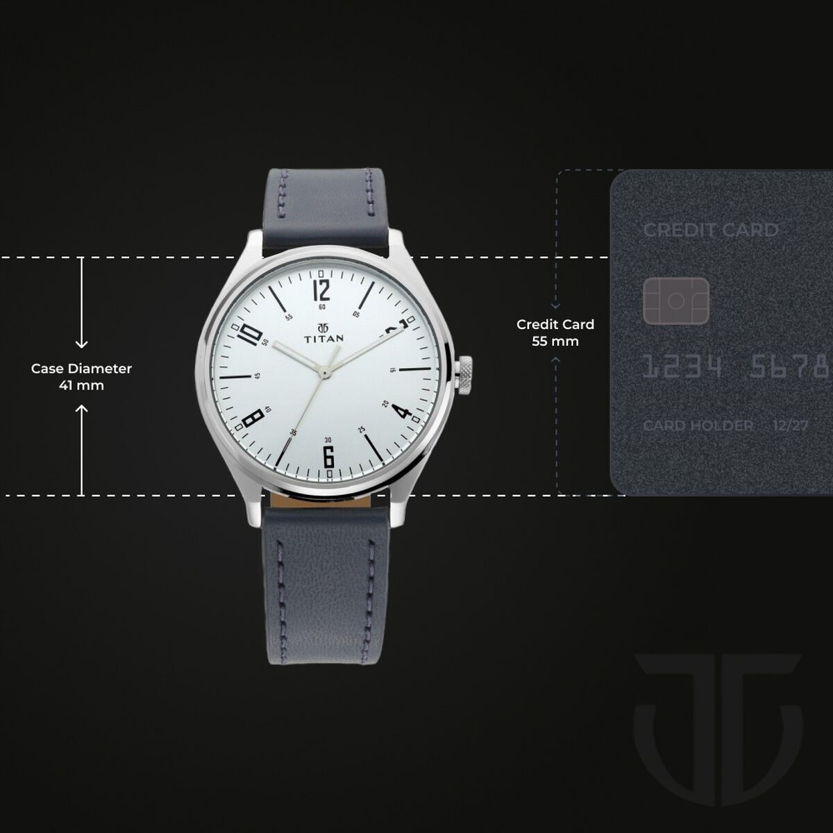 Titan Men's Minimalist Zen Watch: Sleek Leather Strap with Contrast Hands 3