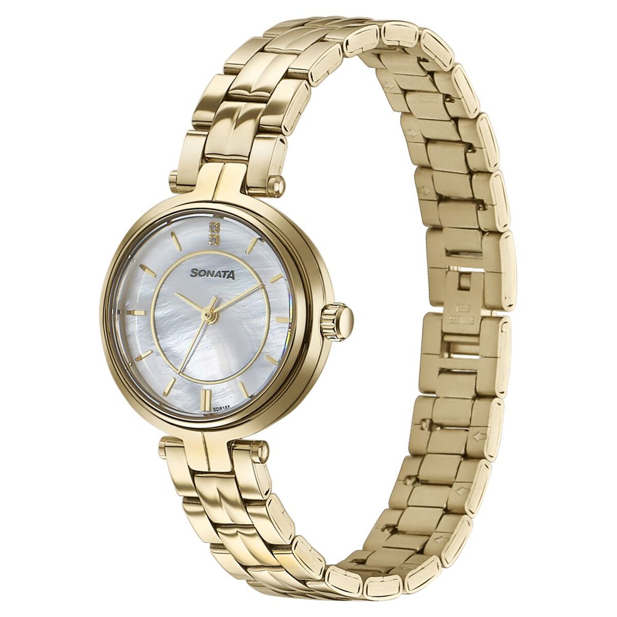 Sonata Wedding Quartz Analog Off White Dial Stainless Steel Strap Watch For Women 3