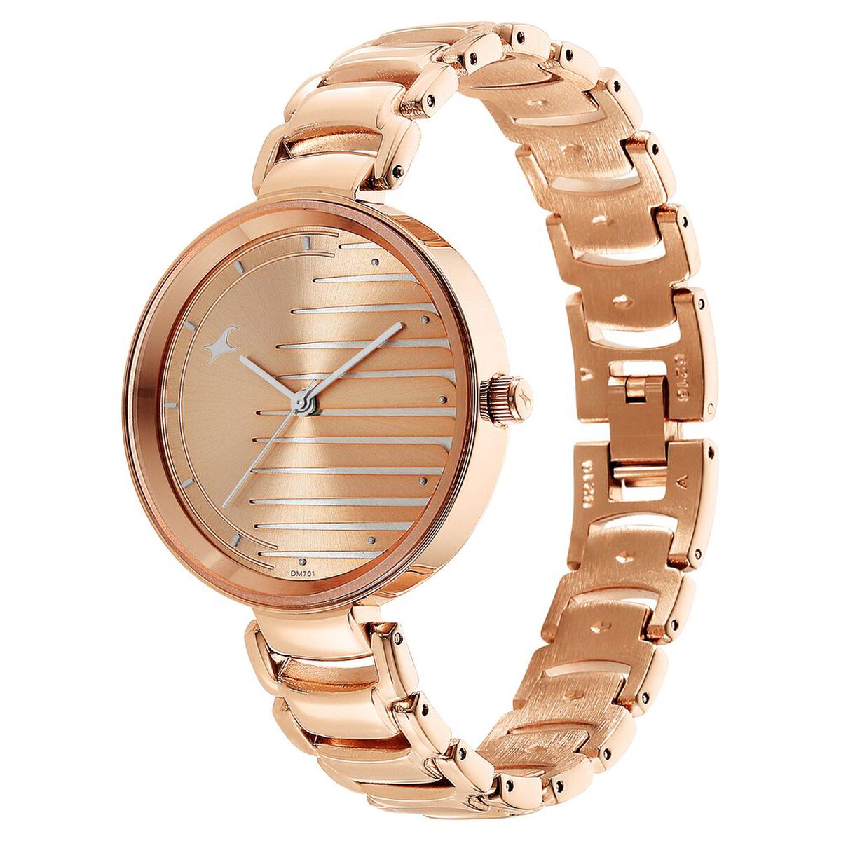 Fastrack Style Up Quartz Analog Champagne Dial Metal Strap Watch for Girls 4
