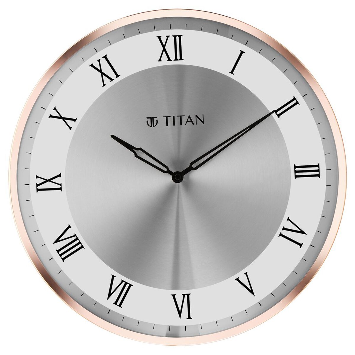 Titan Metallic Wall Clock White Dial with Silent Sweep Technology and Rose Gold Frame - 40.0 cm x 40.0 cm (Large) 2