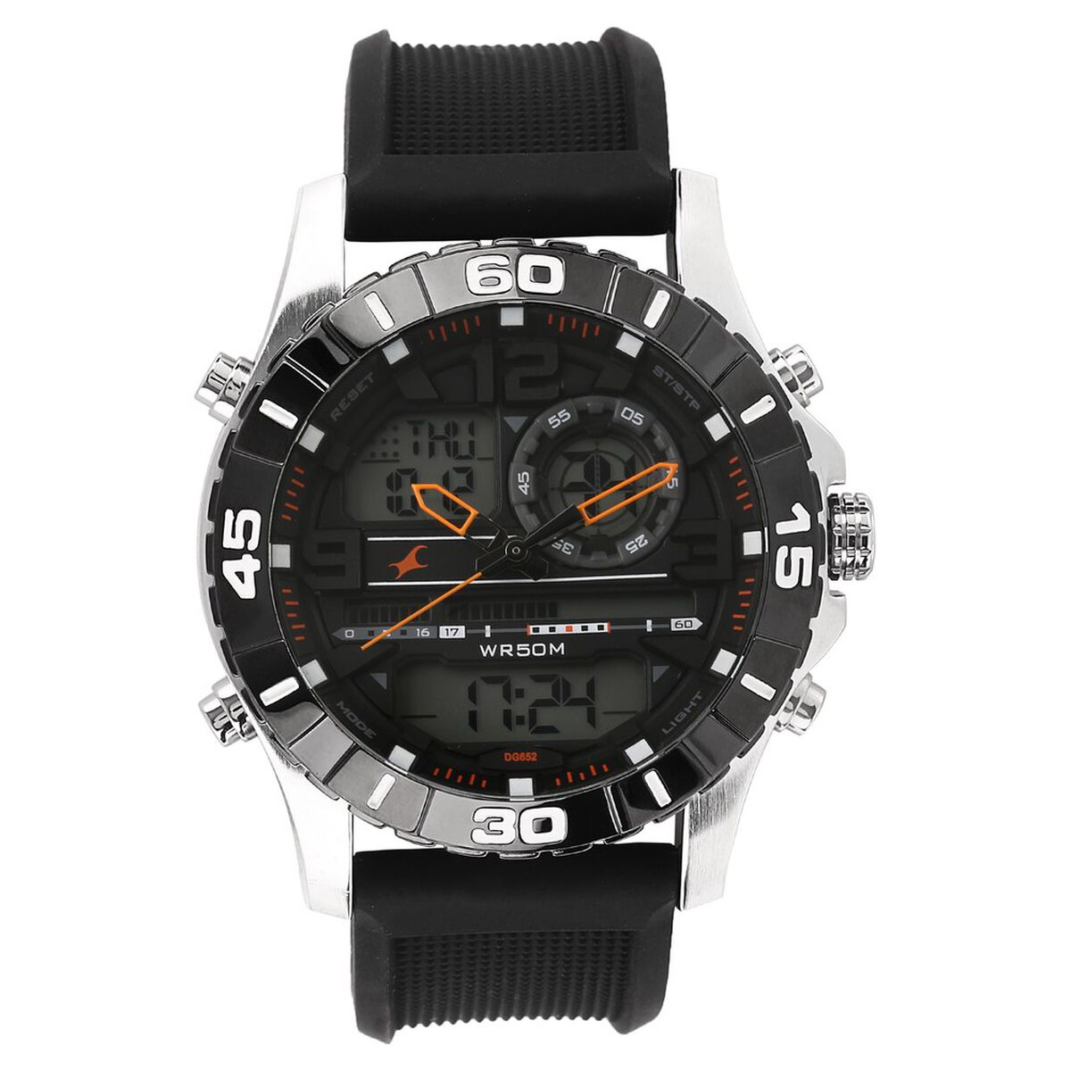 Fastrack Quartz Analog Digital Black Dial Silicone Strap Watch for Guys 1