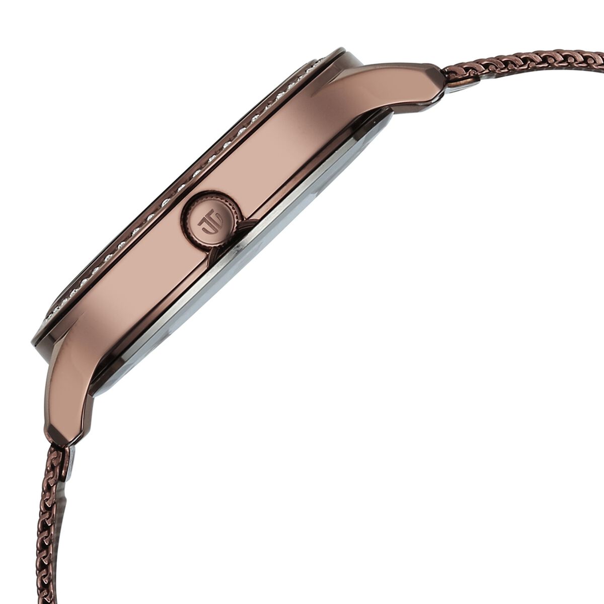 Titan Purple Superheads Quartz Analog Brown Dial Brown Stainless Steel Strap Watch For Women 5