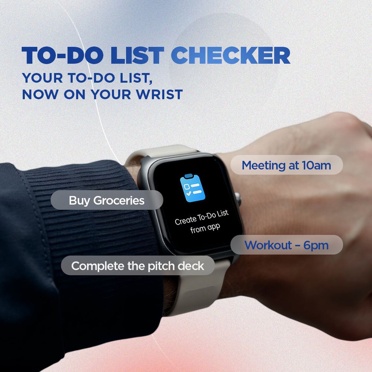 Fastrack VOX Plus - 4.69 cm Ultra Vu Display, IP68 Smartwatch, To do list, Offline Voice Commands, Functional Crown 3