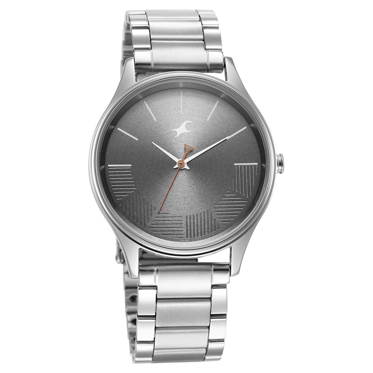 Fastrack Stunners Quartz Analog Grey Dial Metal Strap Watch for Guys 1