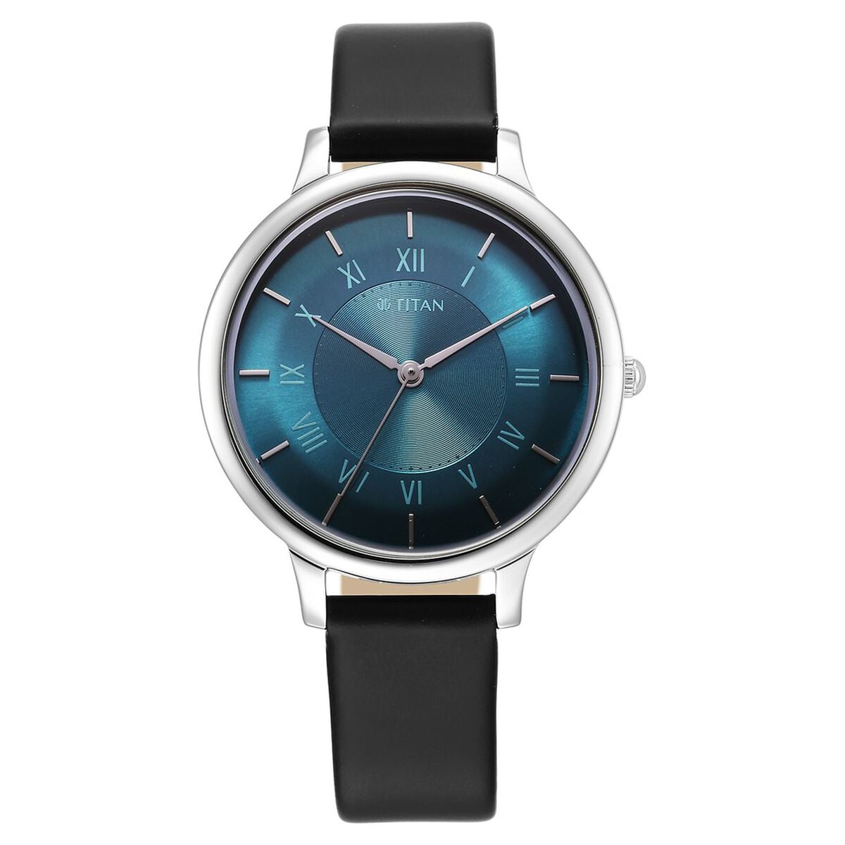 Titan Workwear Quartz Analog Blue Dial Brown Leather Strap Watch For Women 1