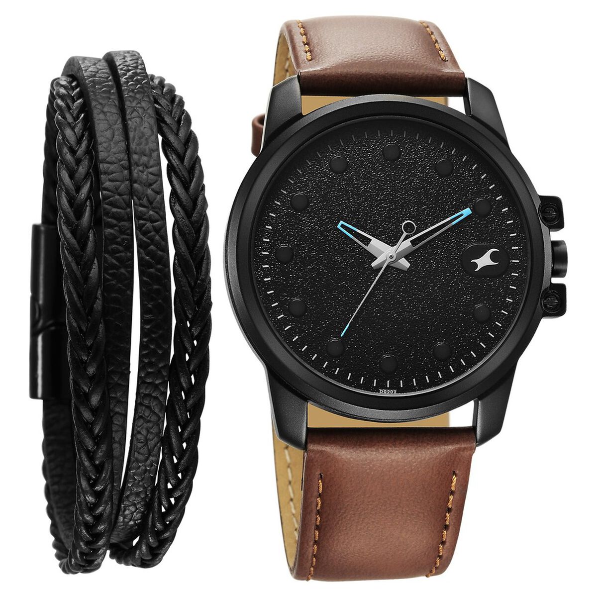 Fastrack Pulse Quartz Analog Black Dial With Tan Leather Strap Watch for Guys 1
