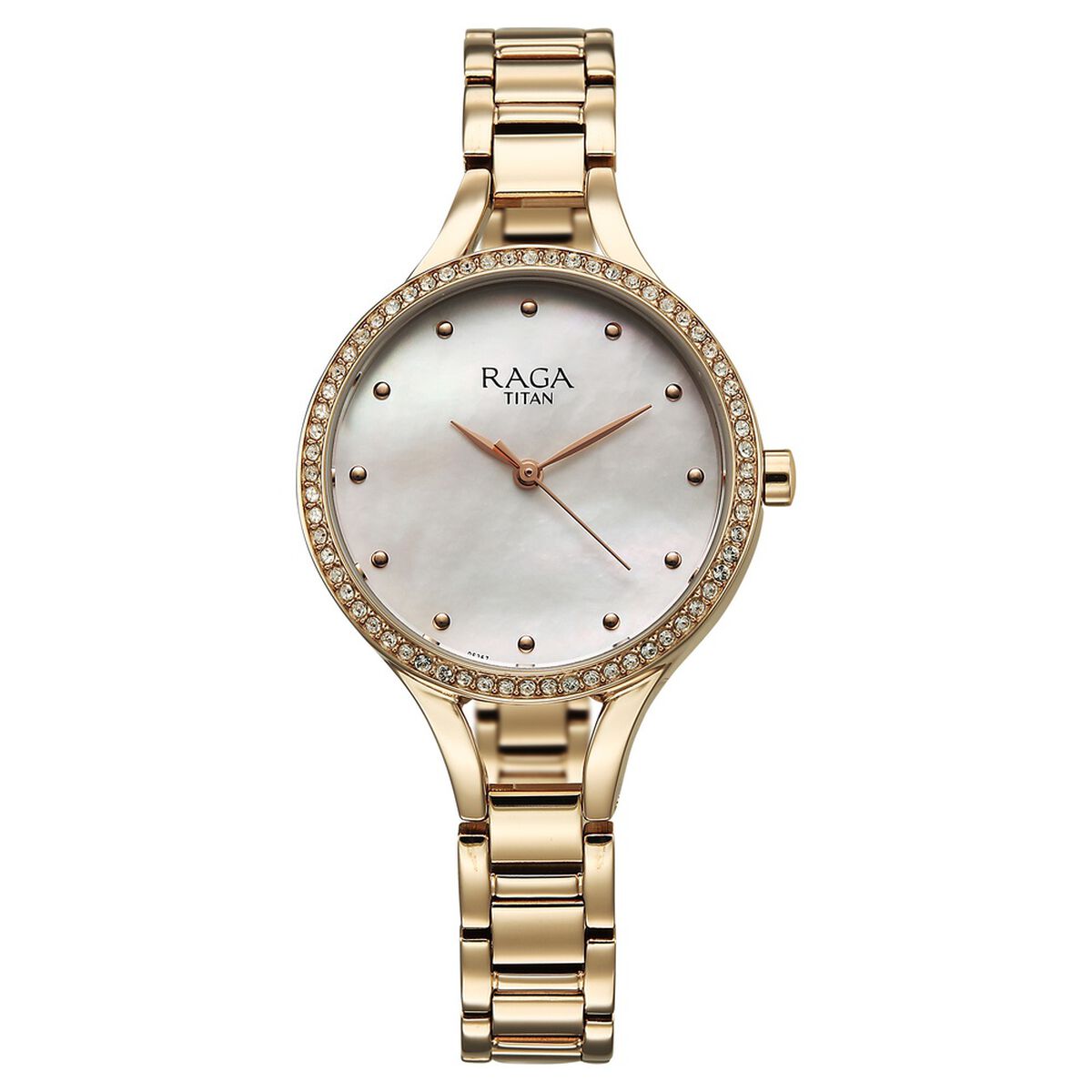 Titan Raga Showstopper Quartz Analog Mother Of Pearl Dial Metal Strap Watch For Women 1