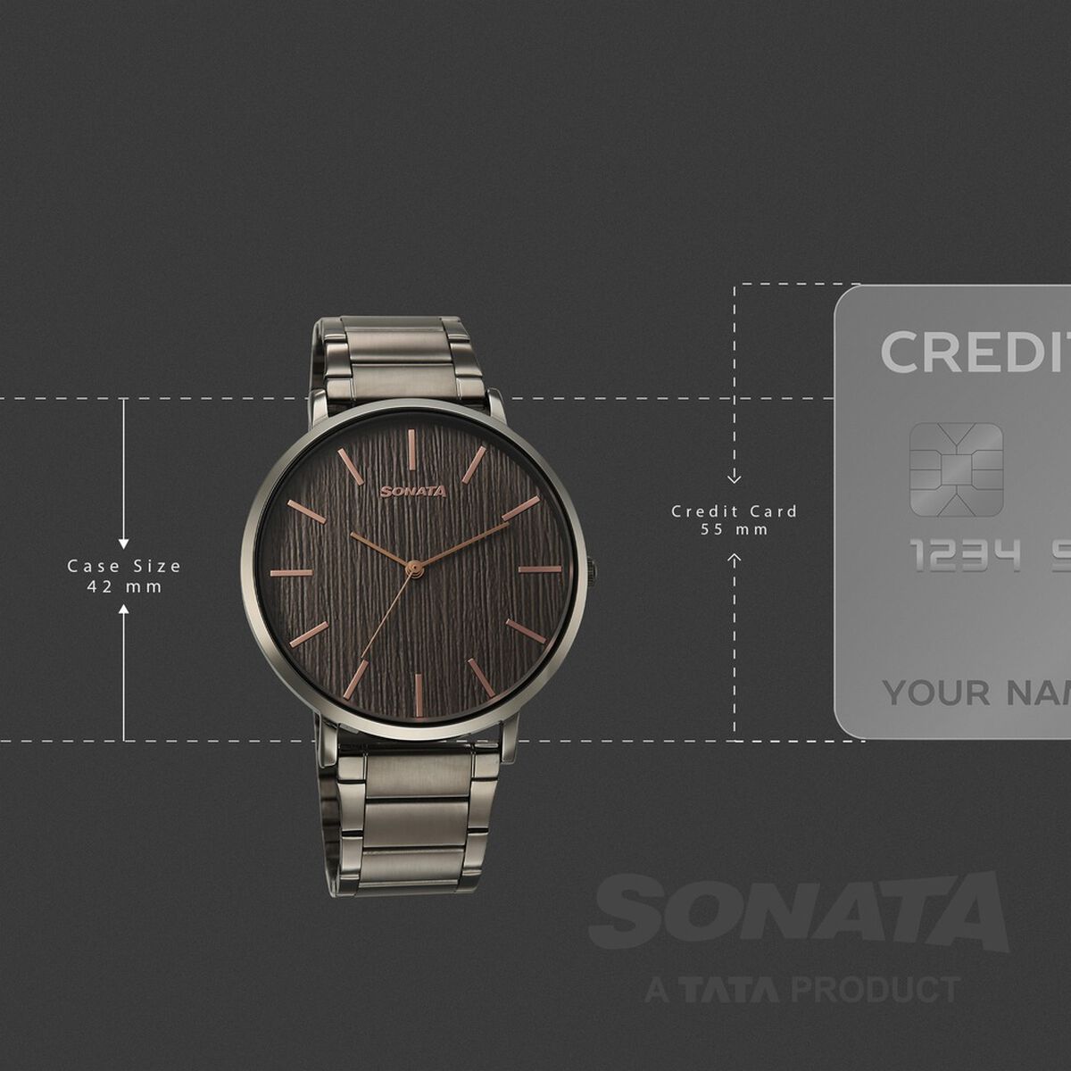 Sonata Soulmate Quartz Analog Grey Dial Grey Stainless Steel Strap Watch For Couple 2