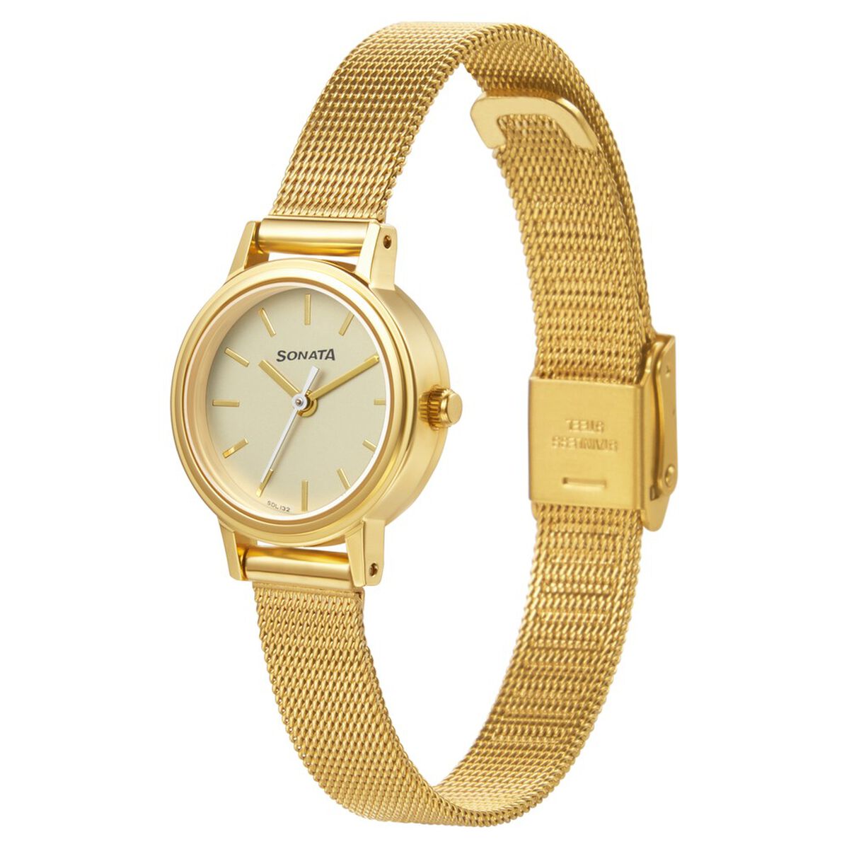 Sonata Essentials Champagne Dial Women Watch With Stainless Steel Strap 2