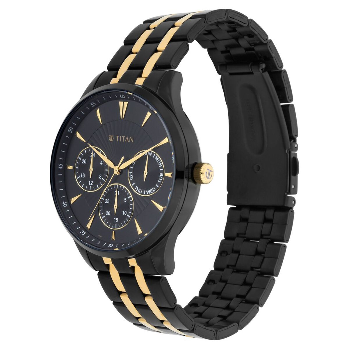 Titan Regalia Opulent Black Dial Multifunction Stainless Steel Strap watch for Men 3