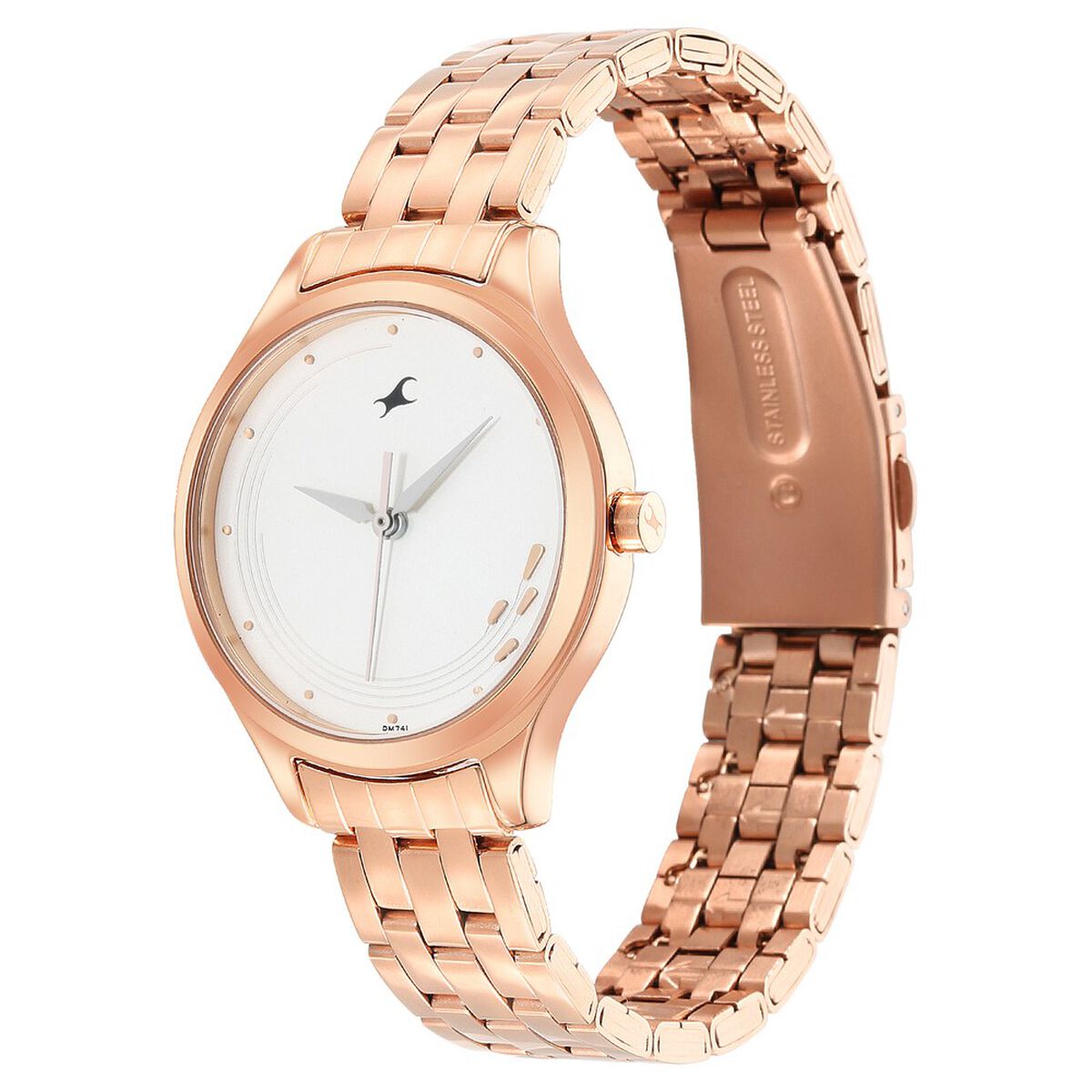 Fastrack Stunners Quartz Analog White Dial Stainless Steel Strap Watch for Girls 4