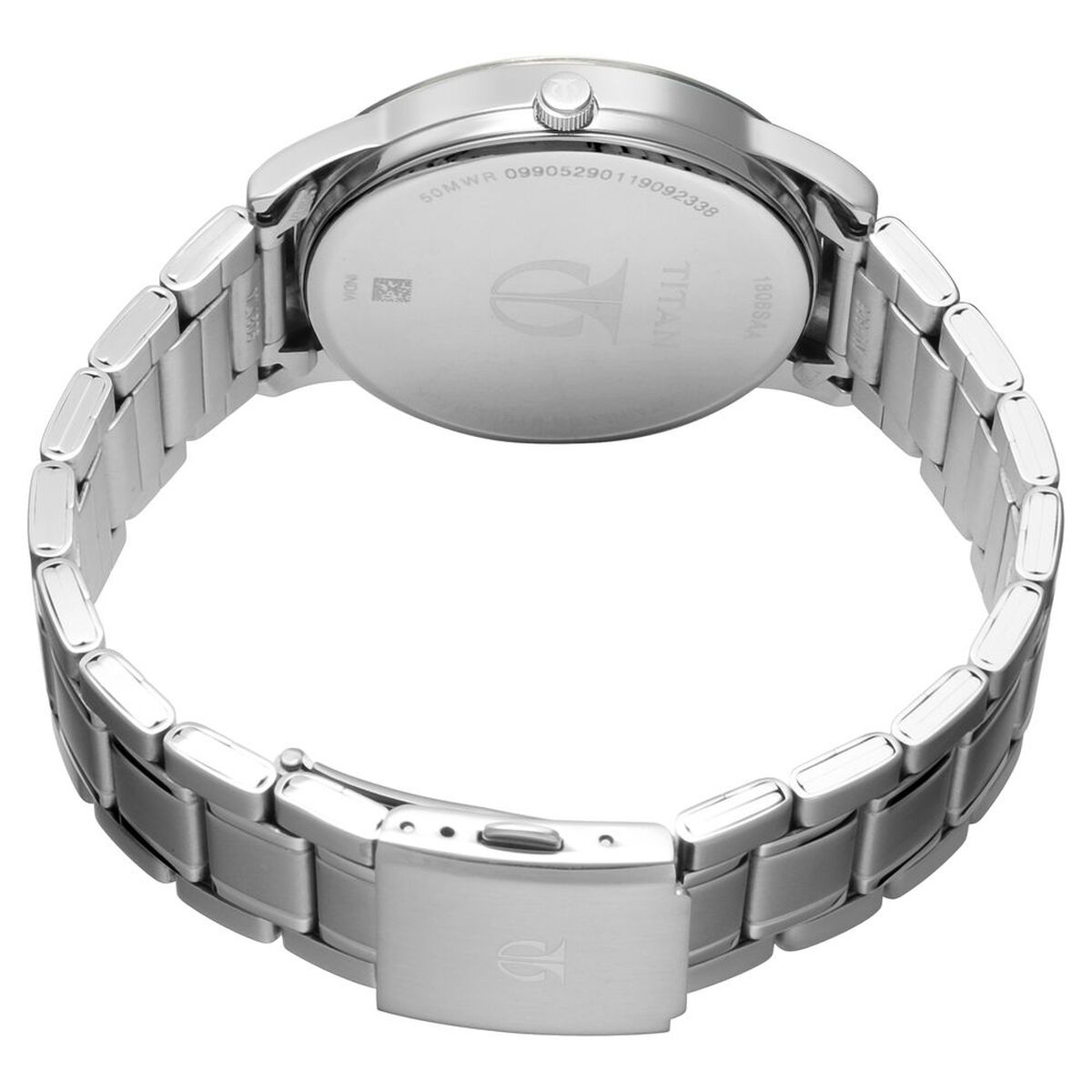 Titan Quartz Analog with Date White Dial Stainless Steel Strap Watch for Men 4