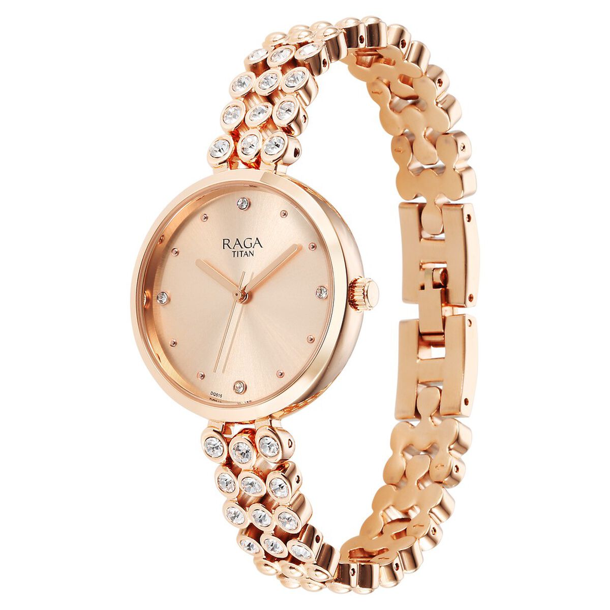 Titan Raga Showstopper Quartz Analog Rose Gold Dial Metal Strap Watch for Women 4