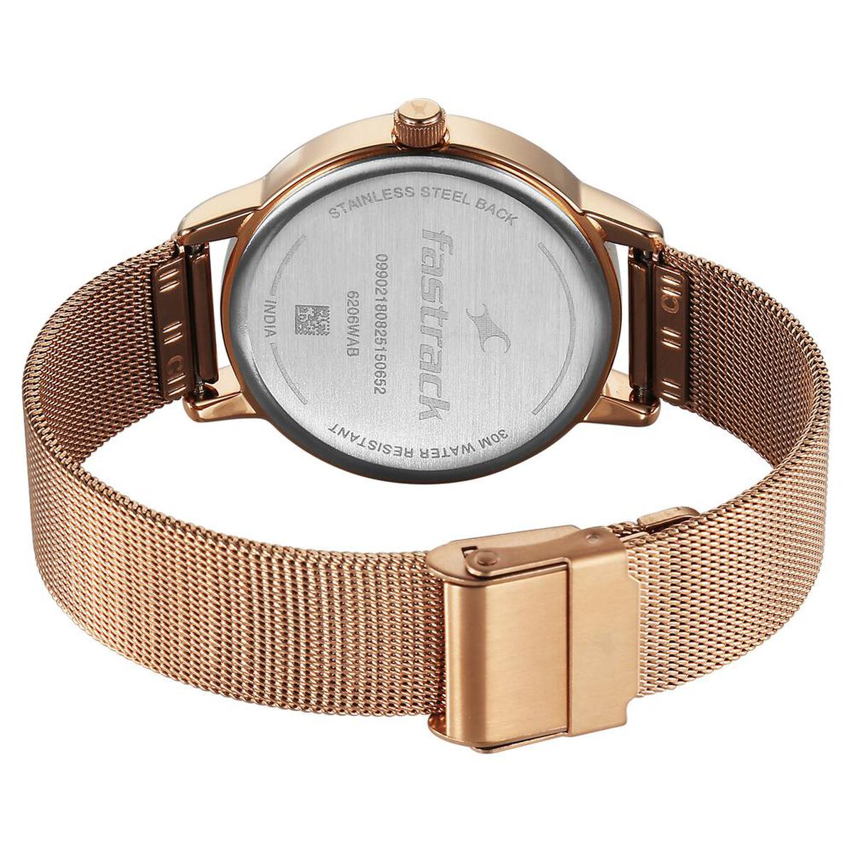Fastrack Style Up Quartz Analog Brown Dial Rose Gold Colour Stainless Steel Strap Watch For Girls 5