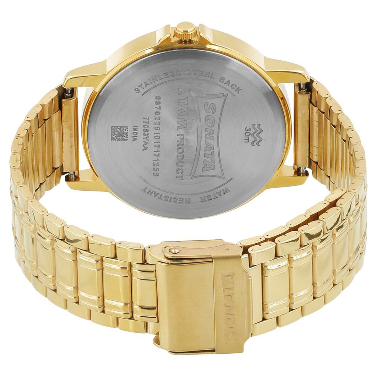 Sonata Quartz Analog White Dial Stainless Steel Strap Watch for Men 4