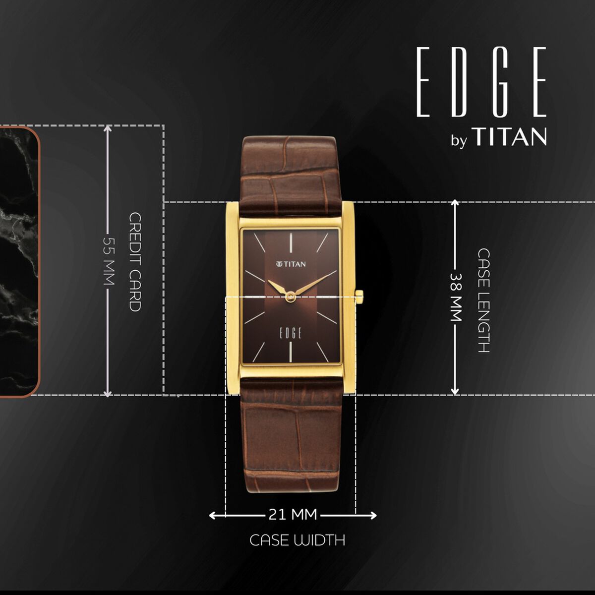 Titan Edge Monture Quartz Analog Brown Dial Brown Leather Strap Watch For Men 4